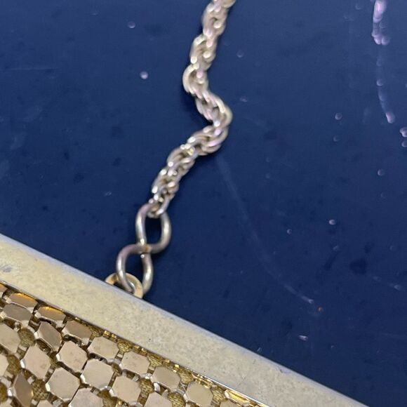 La Regale Chain Gold Sequin Bling Evening Gala Bag Vintage - Picture 6 of 10